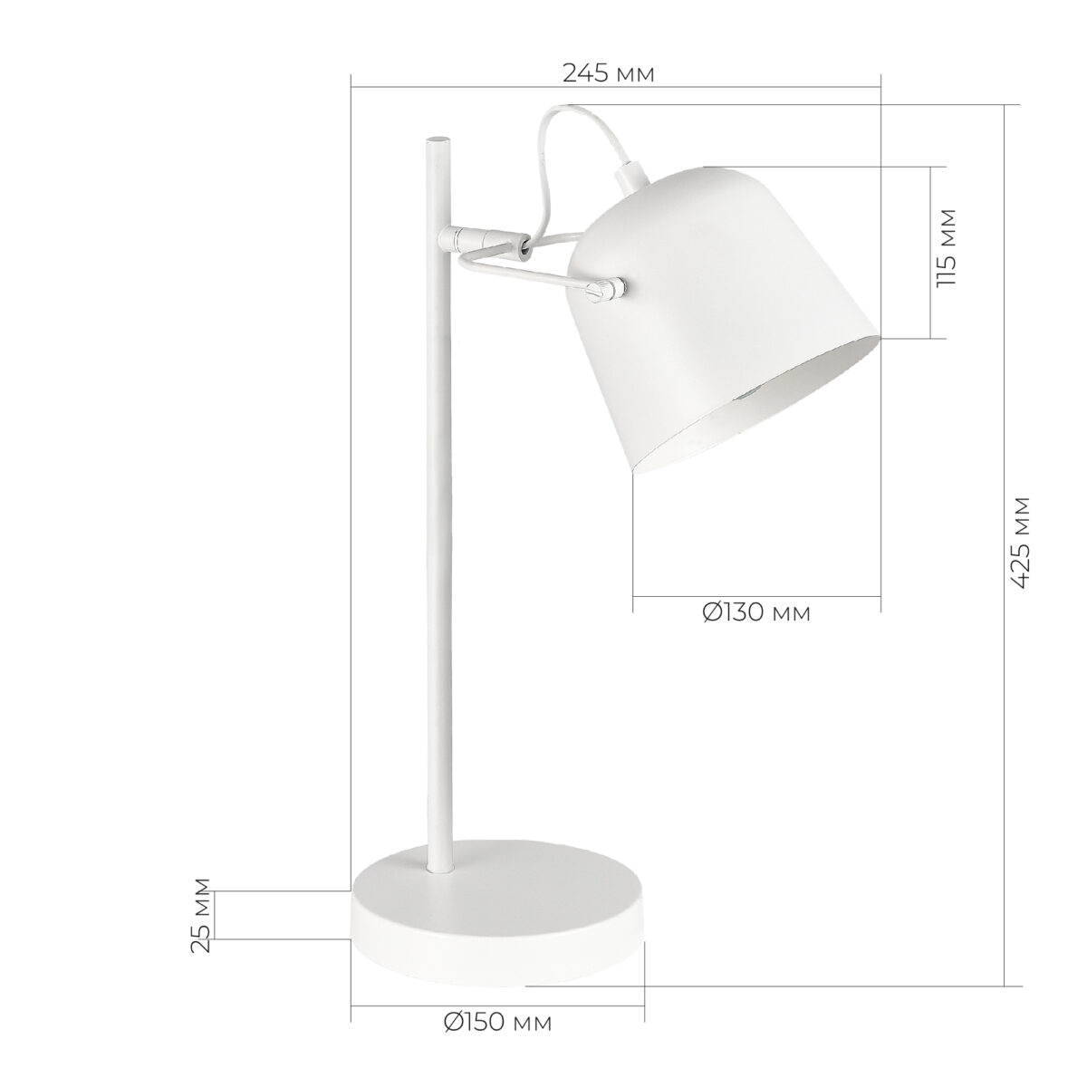 SLE1805-504-01 Прикроватная лампа Белый/Белый E27 1*40W БЛЭНК — изображение 3