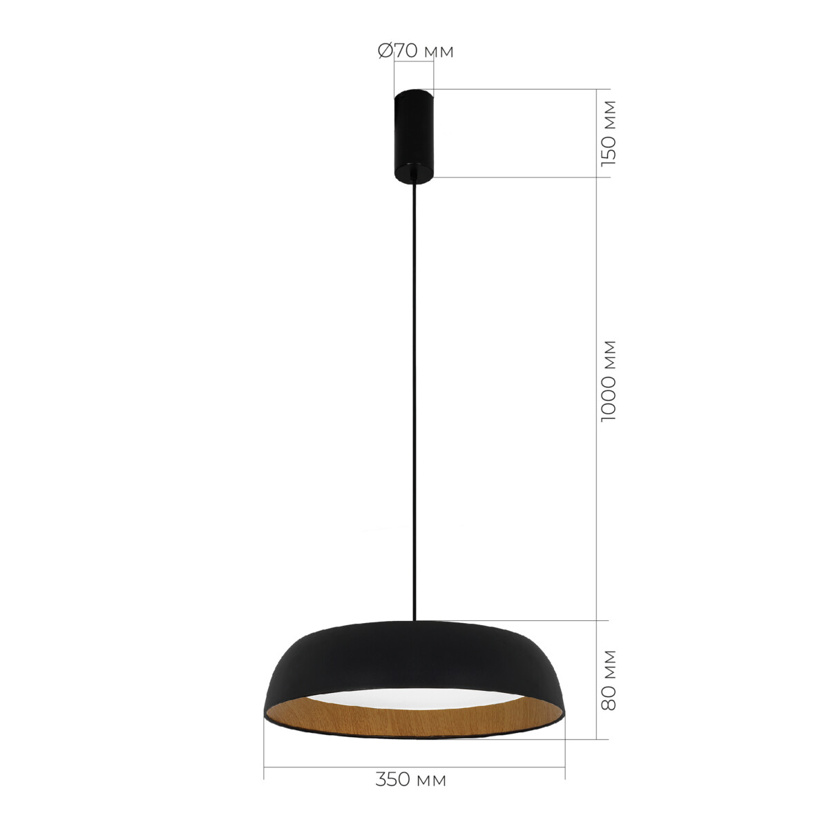 SLE1812-403-01 Светильник подвесной Черный, Древесный/белая LED 1*30W 4000K MUSE — изображение 2