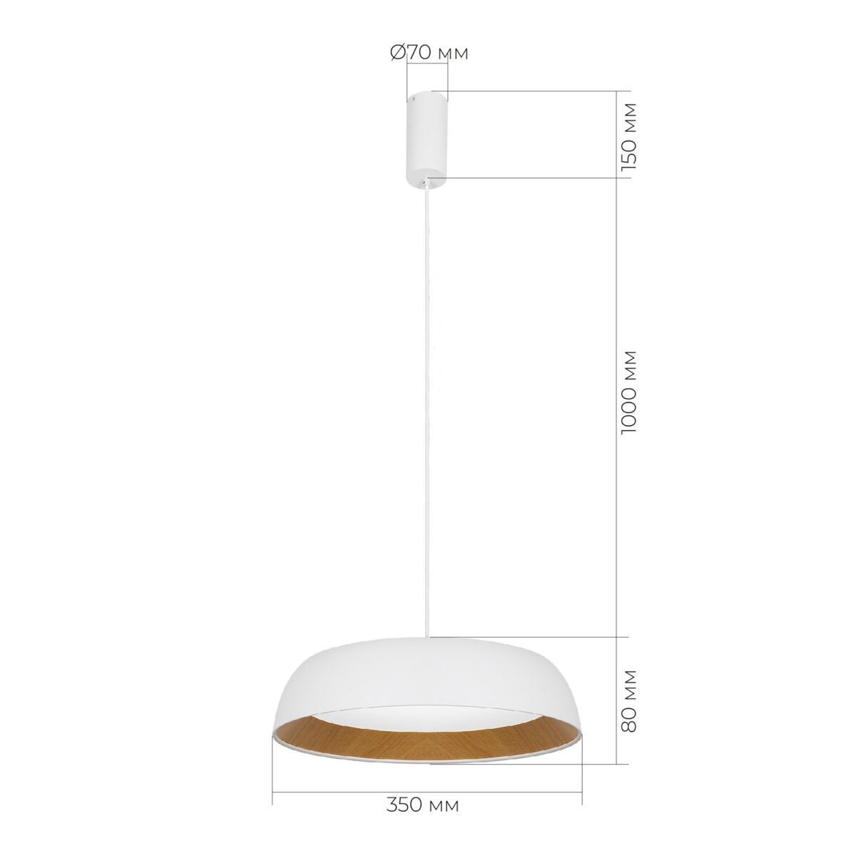 SLE1812-503-01 Светильник подвесной Белый, Древесный/белая LED 1*30W 4000K MUSE — изображение 2