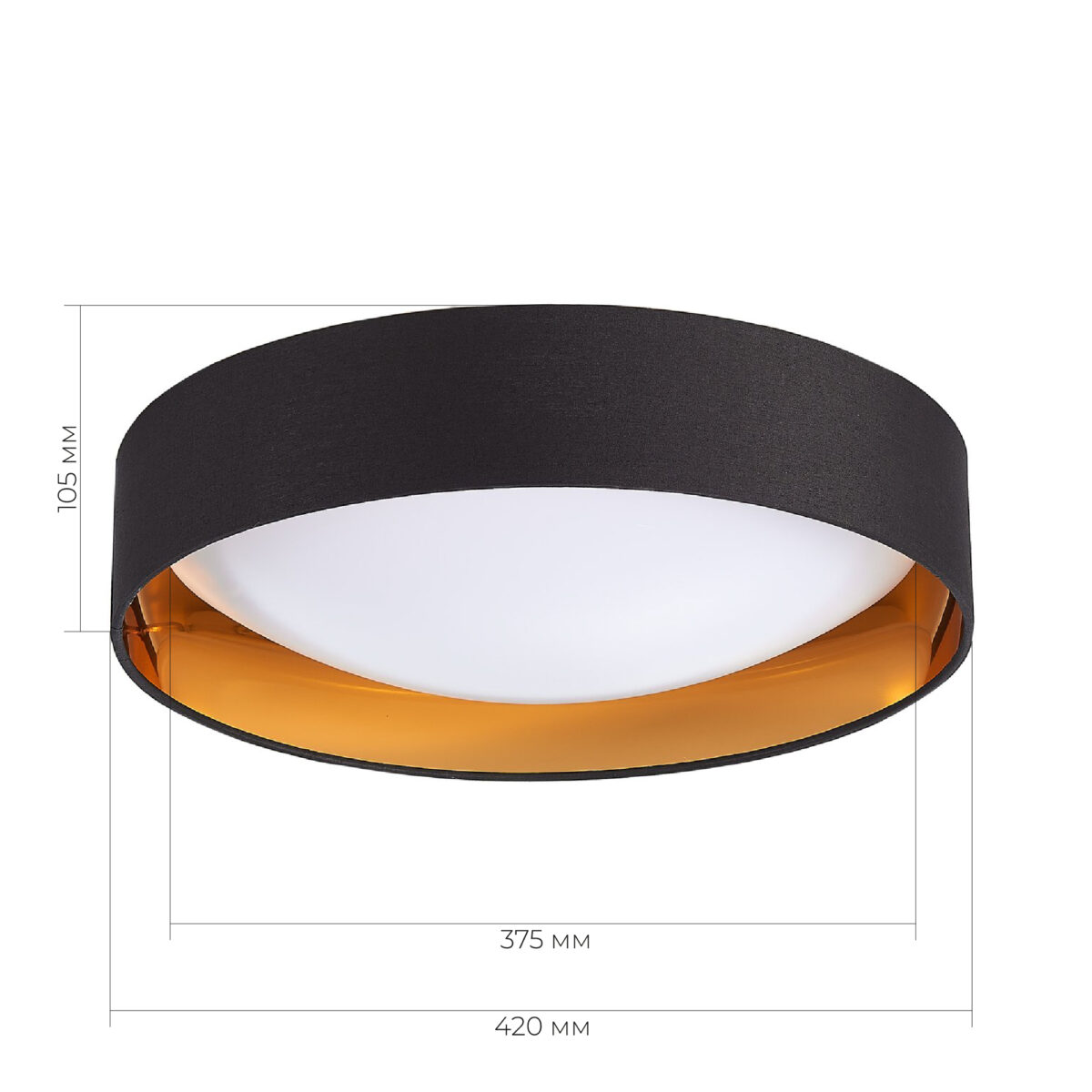 SLE201102-01 Светильник потолочный Черный, Золотистый/Белый LED 1*24W 4000K ОРБИО — изображение 3