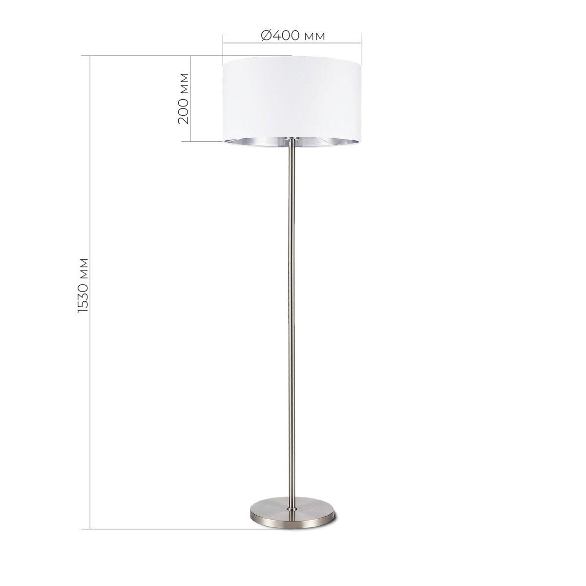 SLE300555-01 Светильник напольный Никель/Белый, Серебристый E27 1*40W БЕРА — изображение 2