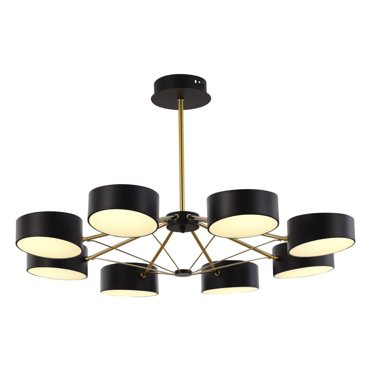 SLE6005-402-08 Светильник потолочный Черный, Золотистый/Черный LED 8*10W ВАЛЛЕ — изображение 1