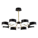 SLE6005-402-08 Светильник потолочный Черный, Золотистый/Черный LED 8*10W ВАЛЛЕ — изображение 3
