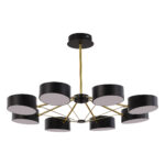SLE6005-402-08 Светильник потолочный Черный, Золотистый/Черный LED 8*10W ВАЛЛЕ — изображение 4