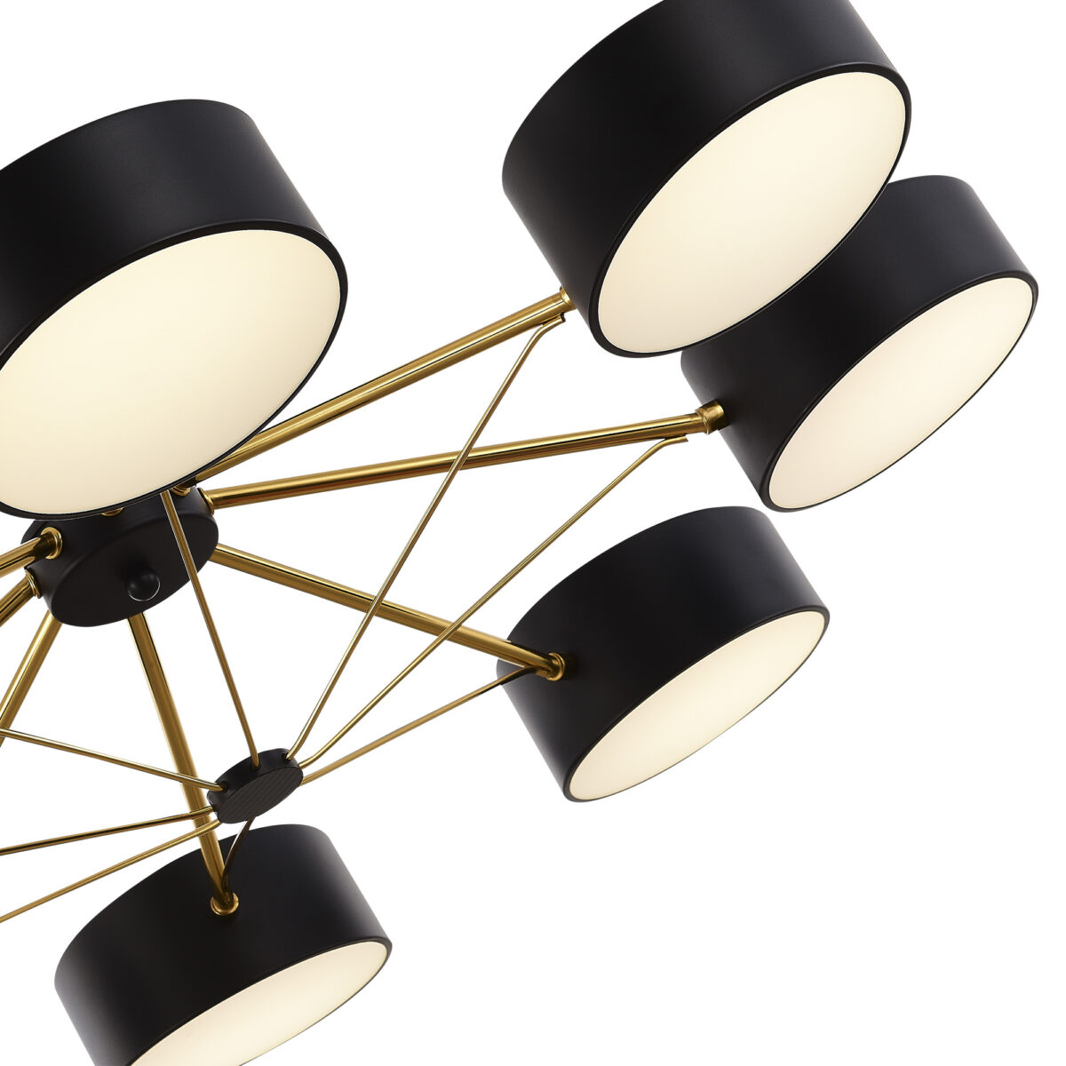 SLE6005-402-08 Светильник потолочный Черный, Золотистый/Черный LED 8*10W ВАЛЛЕ — изображение 5