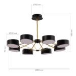 SLE6005-402-08 Светильник потолочный Черный, Золотистый/Черный LED 8*10W ВАЛЛЕ — изображение 6