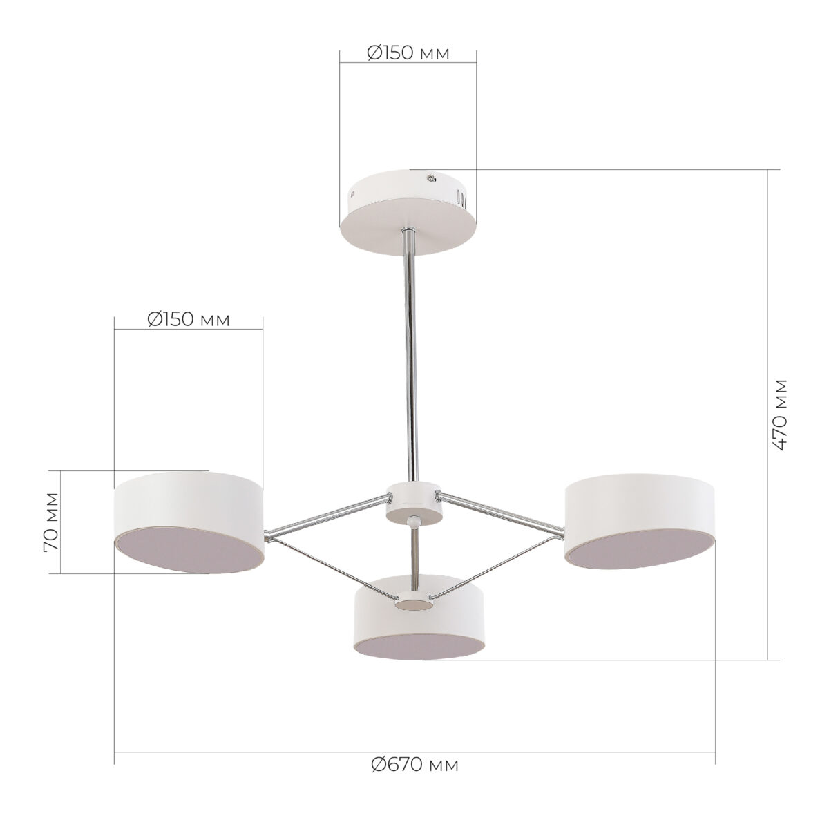 SLE6005-502-03 Светильник потолочный Белый, Хром/Белый LED 3*10W ВАЛЛЕ — изображение 6
