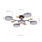 SLE6006-702-05 Светильник потолочный Серый/Серый LED 5*12W 3000K/4500K/6000K FAEMA — изображение 6