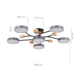 SLE6006-702-06 Светильник потолочный Серый/Серый LED 6*12W 3000K/4500K/6000K FAEMA — изображение 6