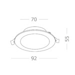 ST212.508.10 Св-к встр. Белый LED 1*10W 3000K/4000K/6000K 850Lm Ra80 110° IP20 D120xH30 220-240V Встраиваемые светильники — изображение 5