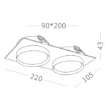ST258.408.02 Св-к встр. Черный GX53 2*50W IP20 L220xW109xH43 220V Без ламп Встраиваемые светильники — изображение 4
