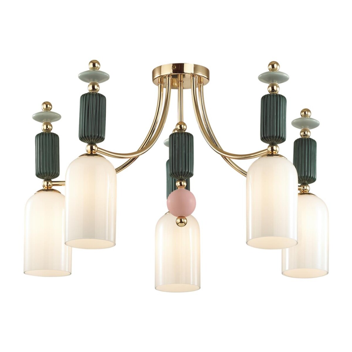 4861/5C CLASSIC ODL_EX21 129 золото/разноцветн./керамика/стекло Люстра потолочная E14 5*40W CANDY — изображение 5