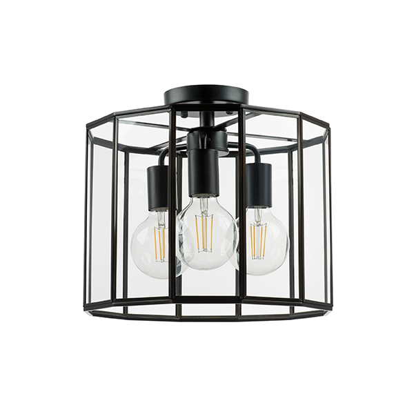 в наличии 798237 Люстра GENNI 3х40W E27 ЧЕРНЫЙ МАТОВЫЙ/ПРОЗРАЧНЫЙ - купить в интернет-магазине Светильники Торг