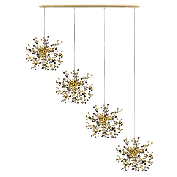 в наличии L4PL721132 Подвес четверной линейный EXTRA 4x3x5W(led) G9 (721132 - 4 + 572142 -1) ЗОЛОТО - купить в интернет-магазине Светильники Торг