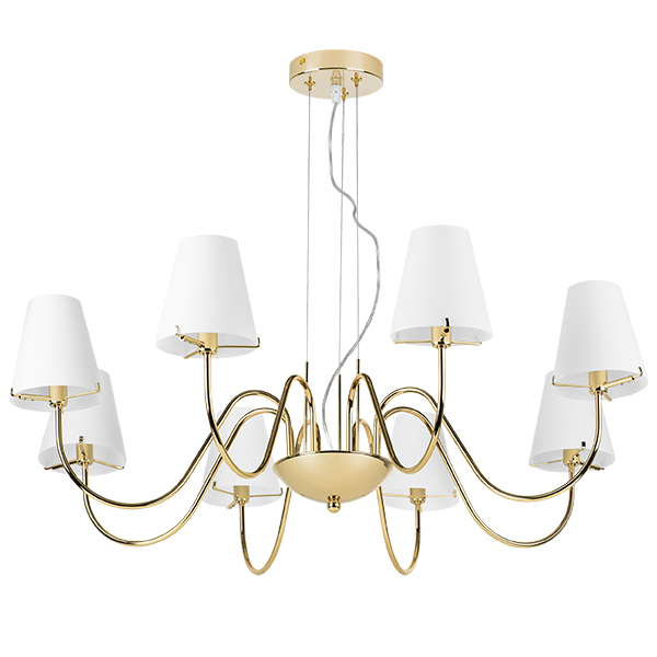 в наличии 758082 Люстра подв. DIAFANO 8х40W G9 ЗОЛОТО/БЕЛЫЙ - купить в интернет-магазине Светильники Торг