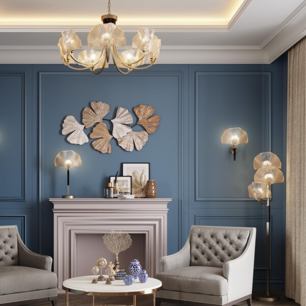 4870/7 HALL ODL_EX22 149 золотой/чёрный/стекло Люстра E14 7*40W VENTAGLIO