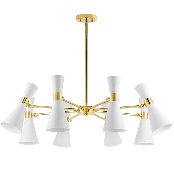 в наличии 816086 Люстра DUMO 8х40W E14 БЕЛЫЙ МАТОВЫЙ/ЗОЛОТО - купить в интернет-магазине Светильники Торг