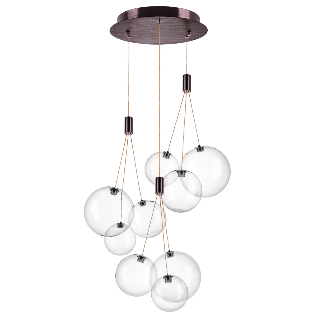 в наличии 801090 Люстра SFERETTA LED 9х1,35W 600LM КОФЕЙНЫЙ/ПРОЗРАЧНЫЙ 3000K - купить в интернет-магазине Светильники Торг