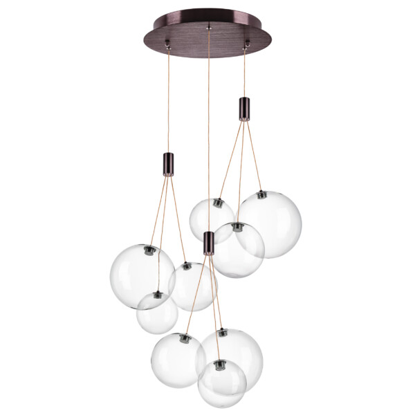 в наличии 801090 Люстра SFERETTA LED 9х1,35W 600LM КОФЕЙНЫЙ/ПРОЗРАЧНЫЙ 3000K - купить в интернет-магазине Светильники Торг