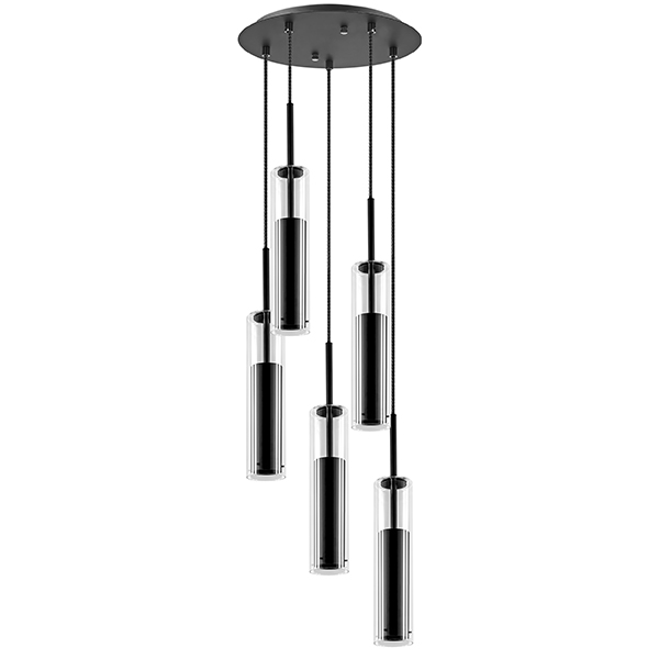 в наличии 756057 Люстра CILINO 5х40W GU10 ЧЕРНЫЙ - купить в интернет-магазине Светильники Торг