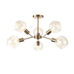 utsenka-SLE155302-06 Светильник потолочный Античная медь/Янтарный E14 6*60W ГЕНТОРЕ