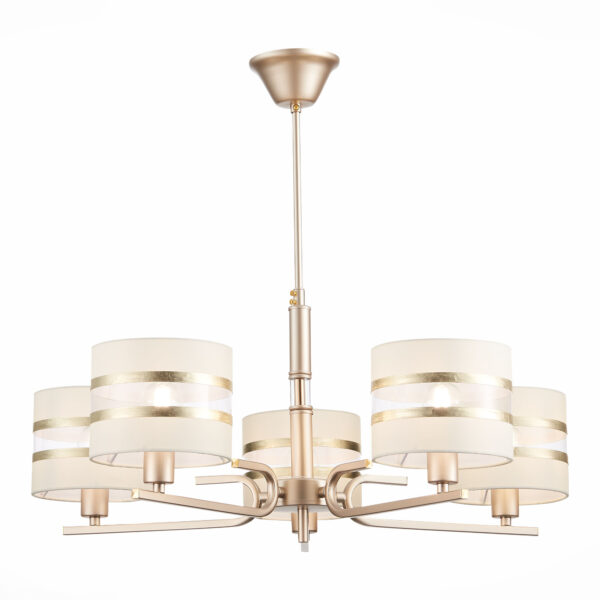 utsenka-SLE300203-05 Светильник потолочный Шампань/Белый, Золотистый E14 5*40W АЛЬМЕСО