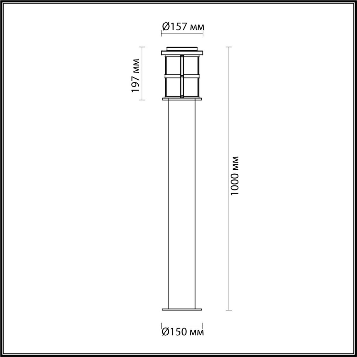 4964/1F NATURE ODL22 715 черный/стекло Ландшафтный светильник на столбе E27 1*60W IP44 MAGUS — изображение 2