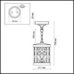 2286/1 NATURE ODL12 000 патина коричневый Уличный светильник-подвес IP44 E27 100W 220V LAGRA — изображение 2