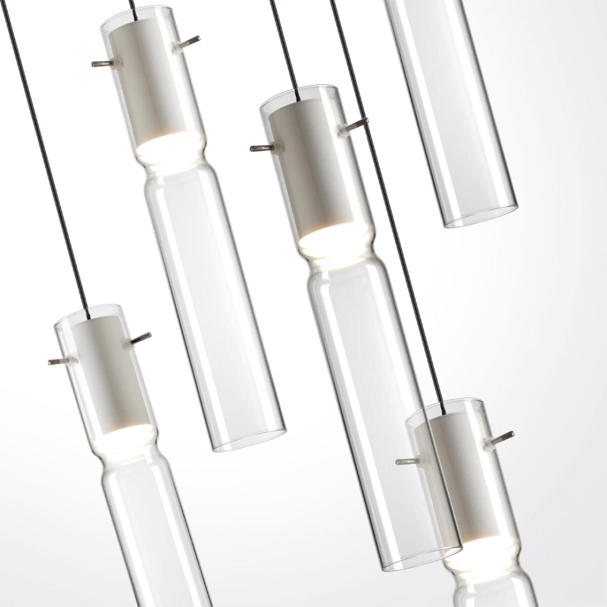 5058/25LB PENDANT ODL24 385 белый/прозрачный/металл/стекло Люстра каскадная LED 5*5W 3000K SCROW — изображение 4