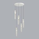 5058/25LB PENDANT ODL24 385 белый/прозрачный/металл/стекло Люстра каскадная LED 5*5W 3000K SCROW — изображение 3