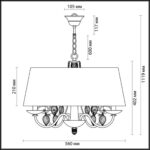 3921/4 CLASSIC ODL18 648 бронза/ткань/стекло Люстра IP20 E14 4*40W 220V NIAGARA