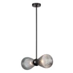 5417/2 MODERN ODL_EX23 000 черный хром/дымчатый/металл/стекло Подвес E14 2*40W ELICA — изображение 3