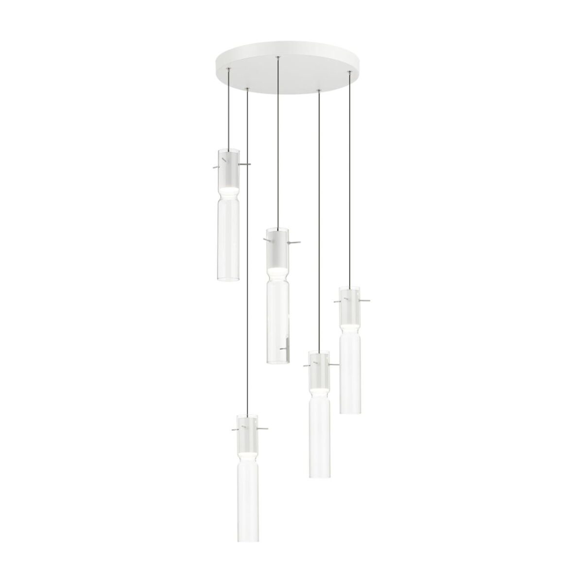 5058/25LB PENDANT ODL24 385 белый/прозрачный/металл/стекло Люстра каскадная LED 5*5W 3000K SCROW — изображение 2