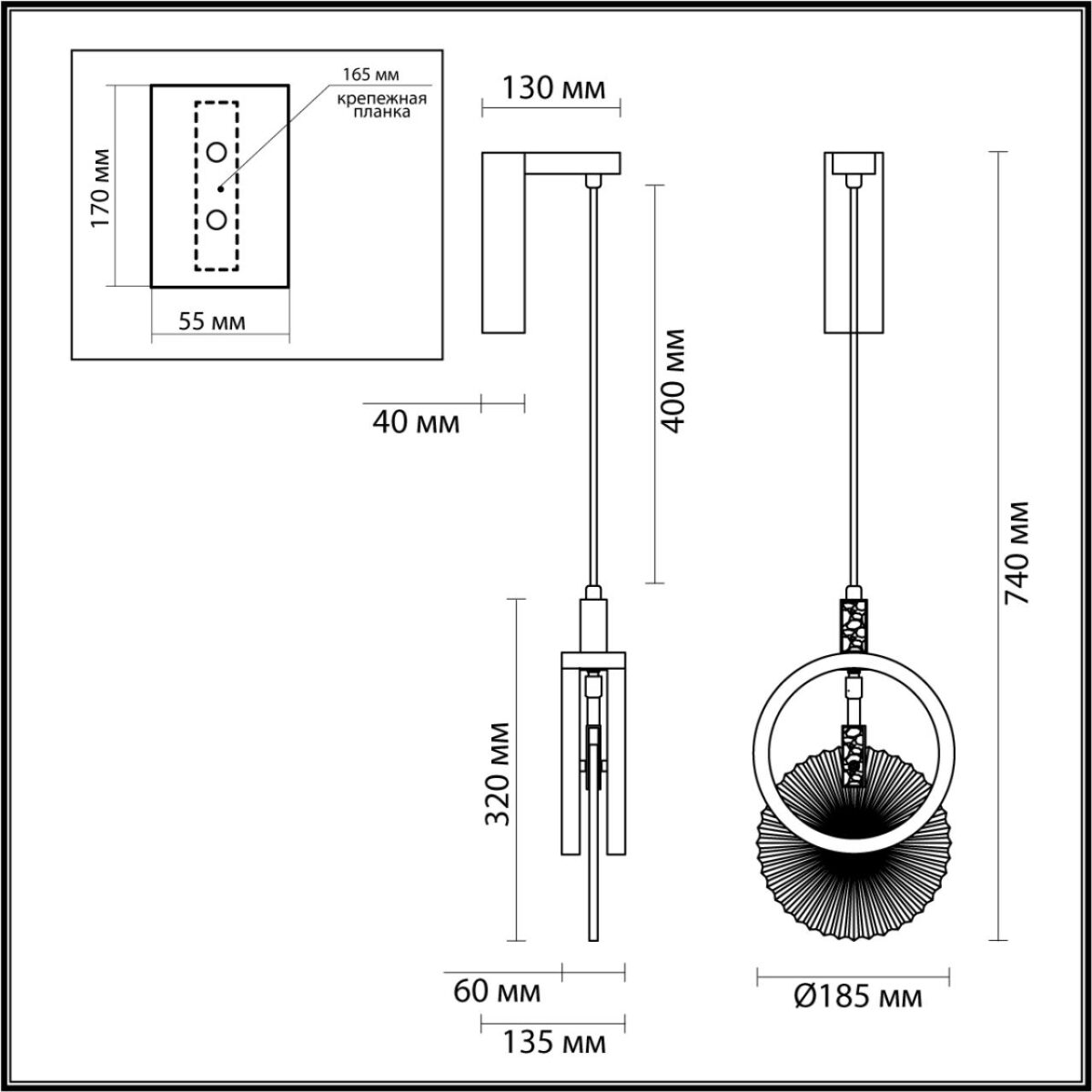 5421/17WL HIGHTECH ODL_EX25 083 черный/золото/металл/стекло Настенный светильник LED 17W 3000K 986Лм MERCURY — изображение 3