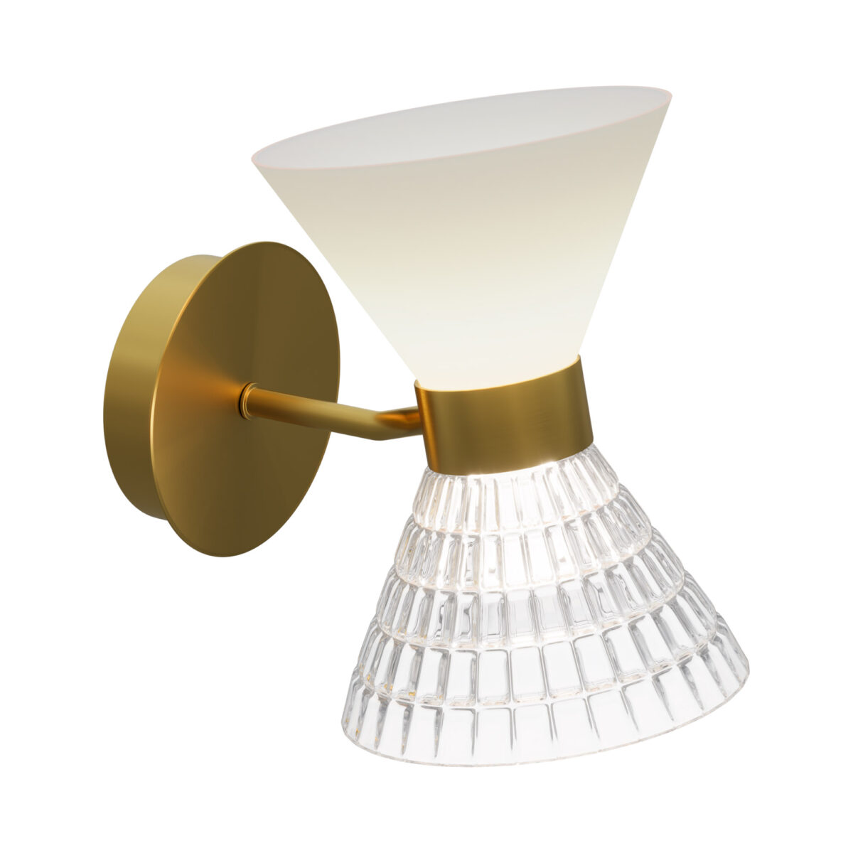 SL2004.301.02 Светильник настенный ST-Luce латунь/прозрачный, белый, латунь G9 LED 2*5W СПИРИТ — изображение 1