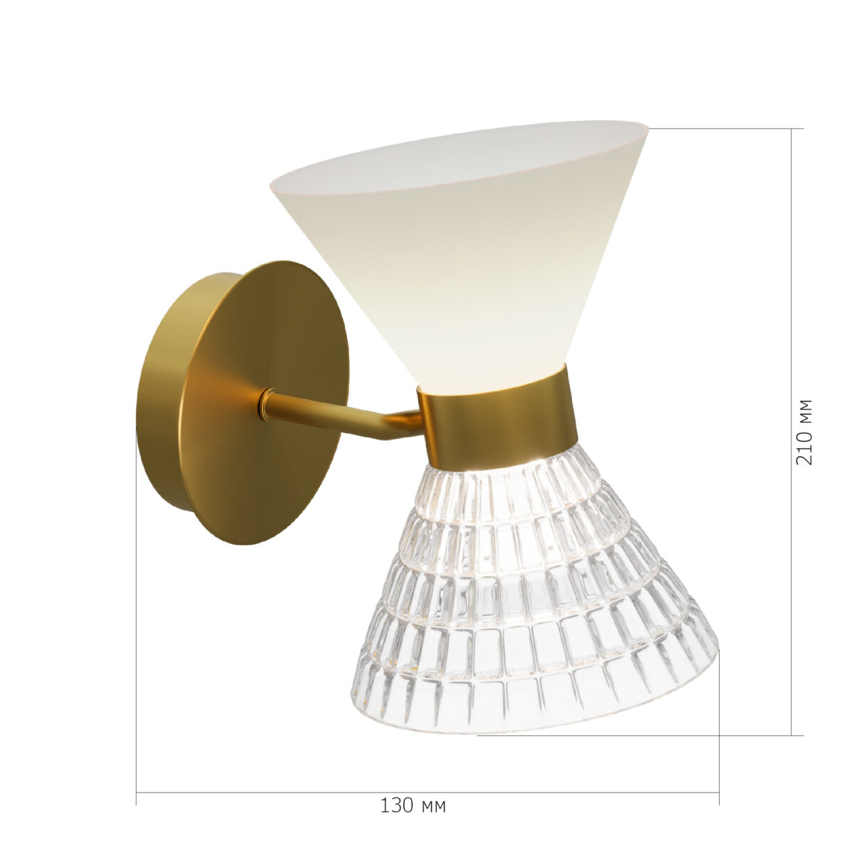 SL2004.301.02 Светильник настенный ST-Luce латунь/прозрачный, белый, латунь G9 LED 2*5W СПИРИТ — изображение 2