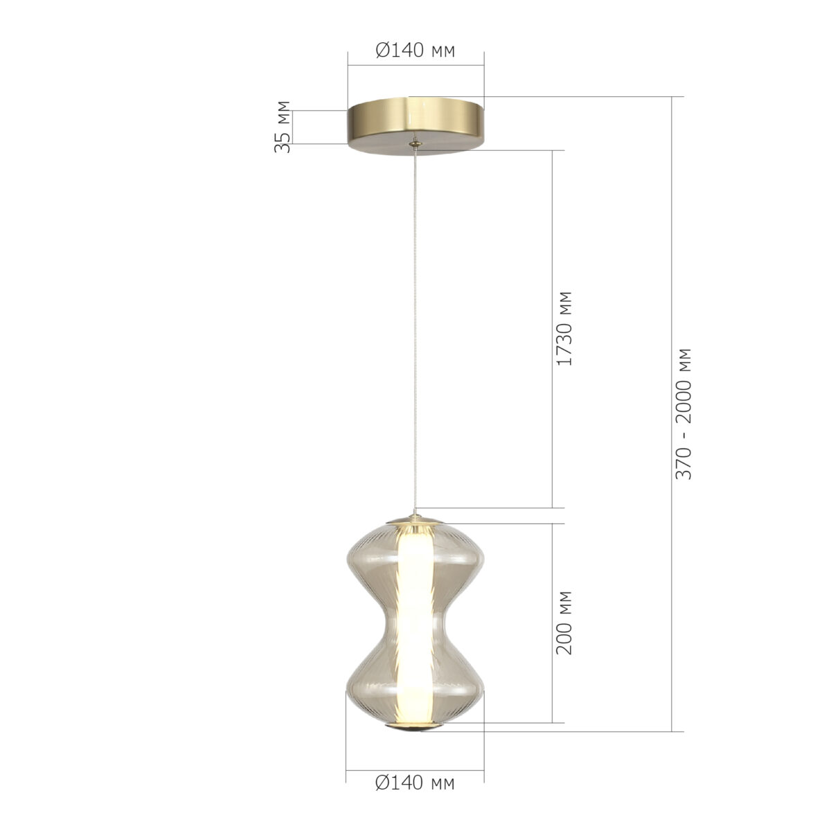 SL6136.203.01 Светильник подвесной ST-Luce золото/коньячный LED 1*6W 3000K СПАЙН — изображение 4