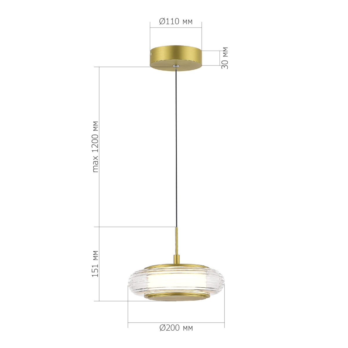 SL6239.203.01 Светильник подвесной ST-Luce золото/прозрачный LED 1*7W 3000K ФРИТЕЛЛА — изображение 5