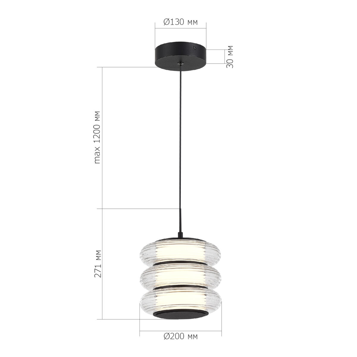SL6239.403.03 Светильник подвесной ST-Luce черный/прозрачный LED 1*16W 3000K ФРИТЕЛЛА — изображение 4
