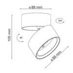ST651.432.14 Светильник потолочный поворотный Черный LED 1*14W 3000K 1 100Lm Ra>90 120° IP20 D105xH8 Накладные светильники — изображение 4