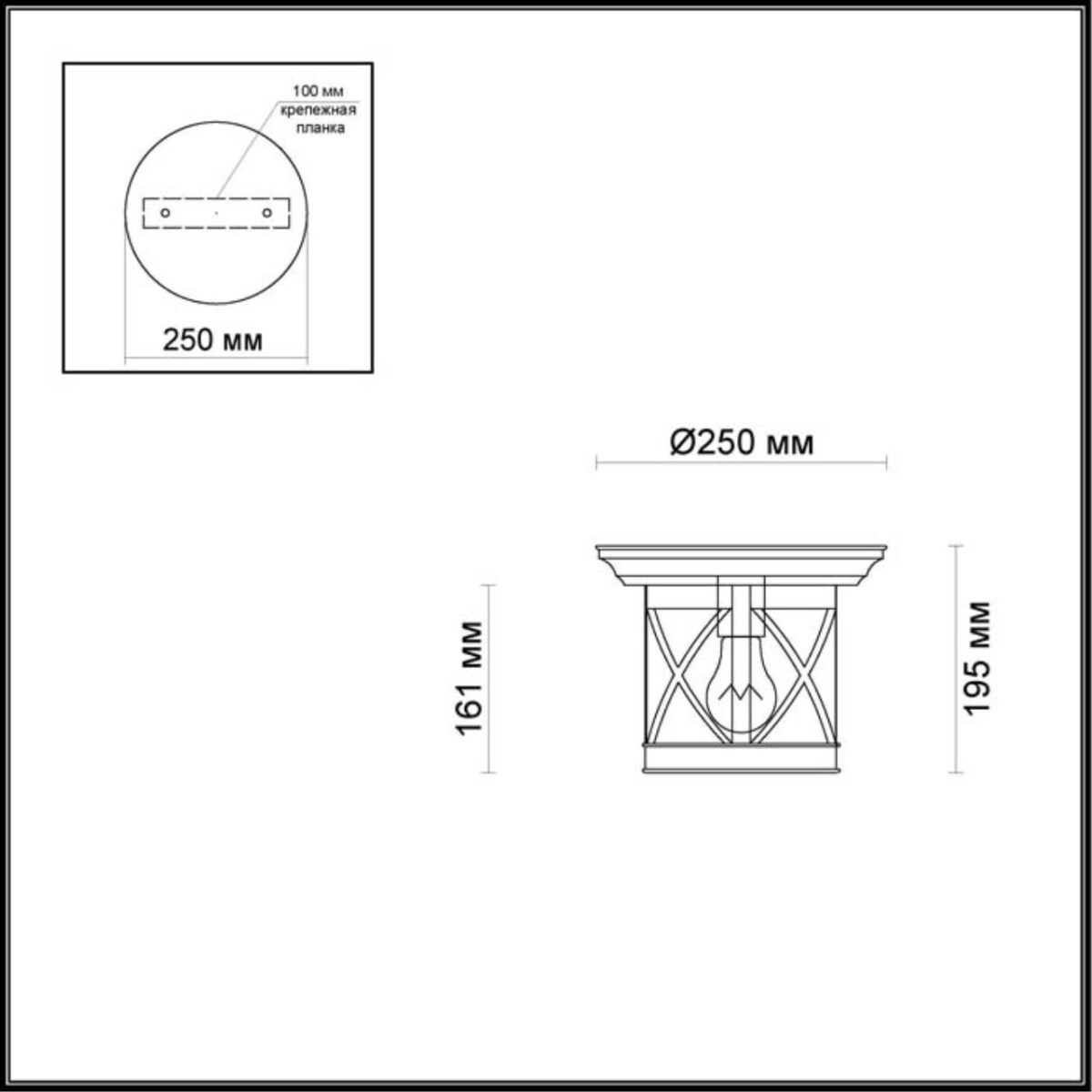 4045/1C NATURE ODL18 701 черный/зол.патина Уличный потолочный светильник IP44 E27 60W 220V SATION — изображение 2