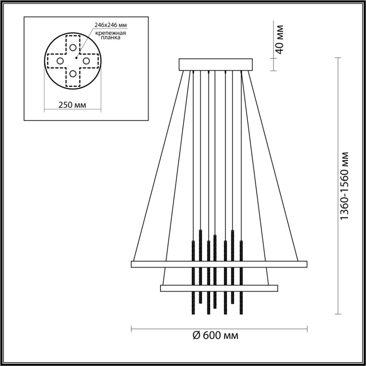 3901/63L L-VISION ODL20 521 золотистый/стекло/металл Подвесной светильник LED 4000K 63W 220V MONICA — изображение 3