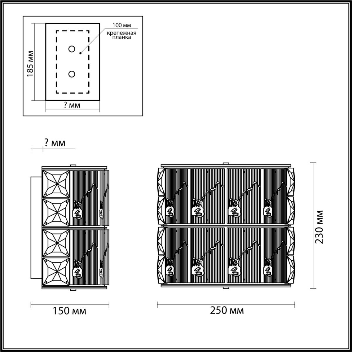 bc588829985697285c6637cac826e8b8 5070/2W HALL ODL24 601 золото/прозрачный/матовый/металл/хрусталь/стекло Бра E14 2*40W FIESTA — изображение 1