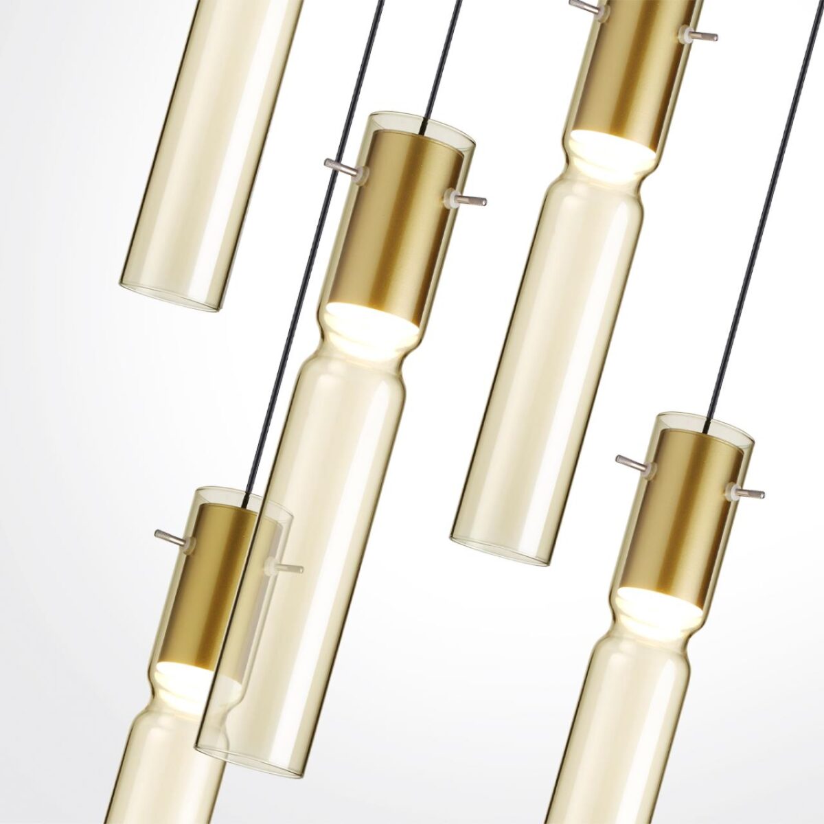 5058/25LA PENDANT ODL24 385 золотой/янтарный/металл/стекло Люстра каскадная LED 5*5W 3000K SCROW — изображение 4