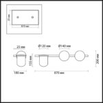 4681/2W WALLI ODL20 463 черный/белый Настенный светильник E14 2*40W 220V FLOWER — изображение 2