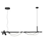 4391/30L HIGHTECH ODL24 301 черный/металл/канат Подвесной св-к с раздельн. вкл IP20 LED 30W 1200Лм 4000K CORDA
