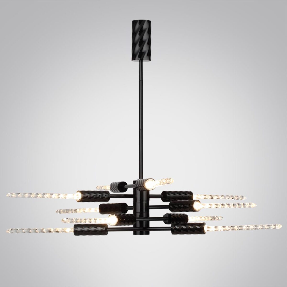 5459/28L L-VISION ODL_EX26 041 черный глянцевый/прозрачн./металл/стекло Люстра LED 28W (10*2.8W) 3000K 1260Лм KOLOS — изображение 6