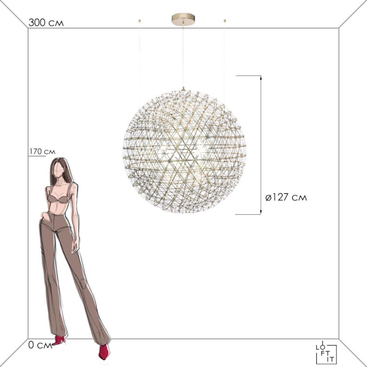 9027-127 Gold Подвесной светильник LOFT IT Raimond — изображение 5