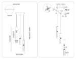 LH53351/3 GD/CL/WH золото/прозрачный/белый G9*3 max 40W D200*2000 — изображение 6