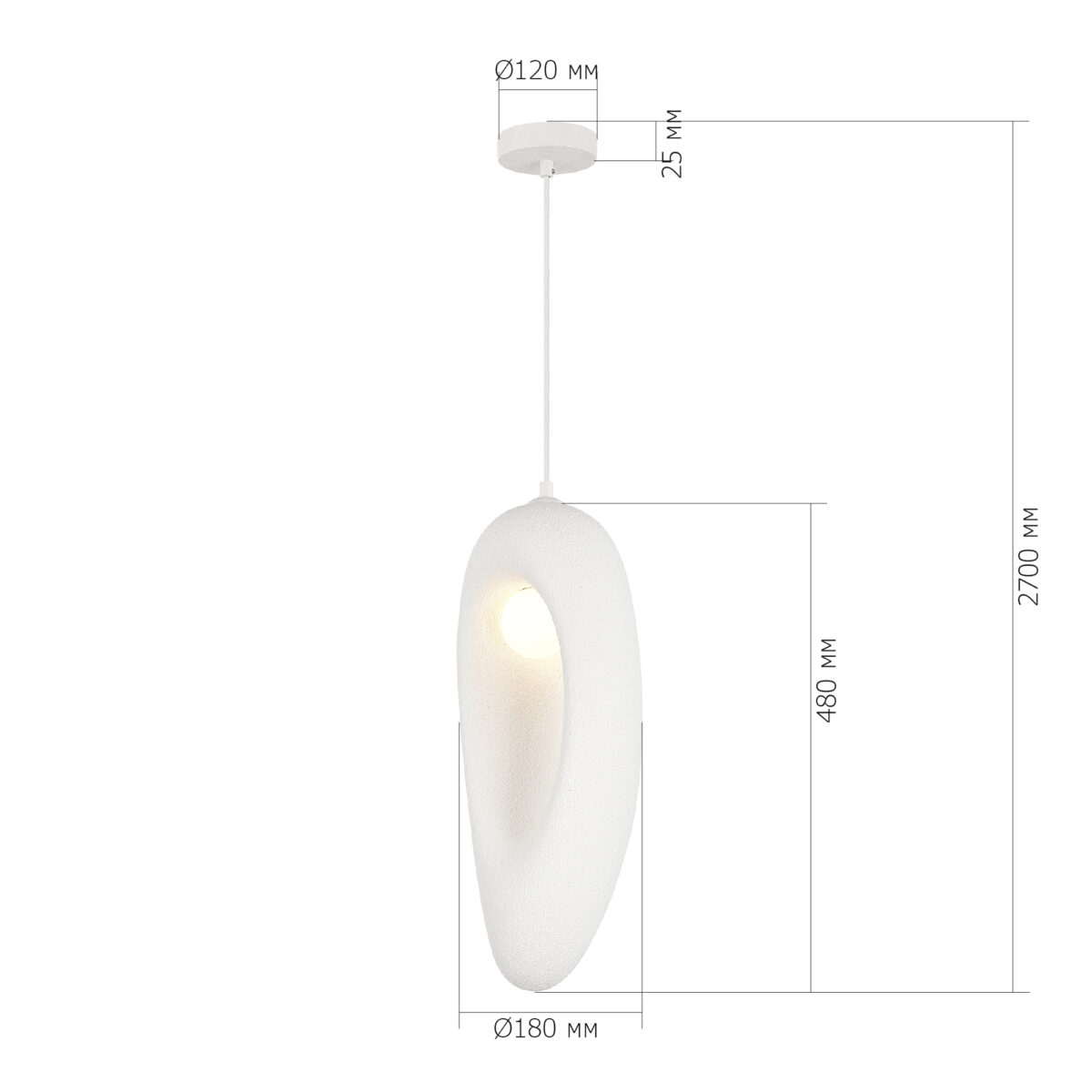 SL1522.533.01 Светильник подвесной ST-Luce белый/белый E27 1*25W ВАБИ САБИ — изображение 4